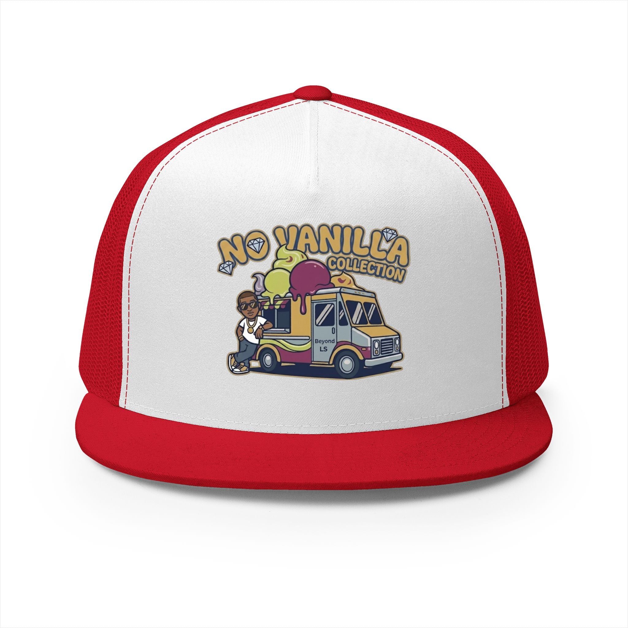 No Vanilla Ice Cream Truck Trucker Hat – Retro Food Truck Logo Snapback